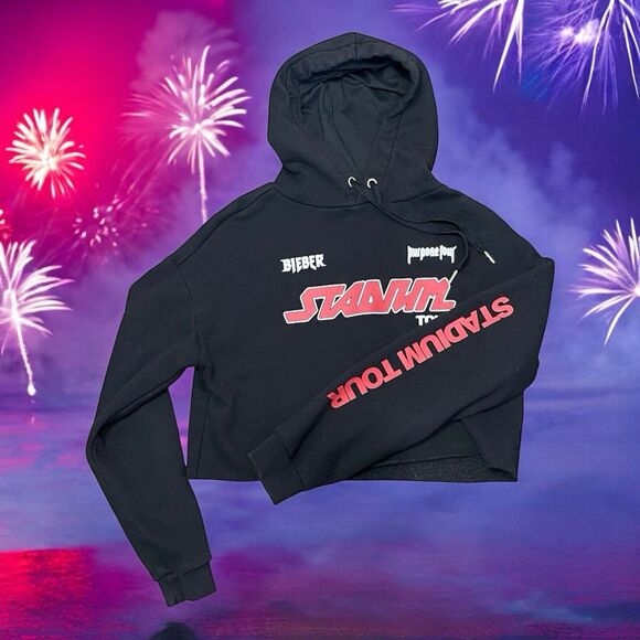 Justin Bieber Purpose Stadium Tour Cropped Hoodie – Women’s XS - Picture 1 of 9